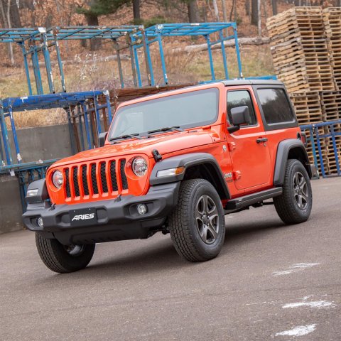 Aries Automotive ActionTrac Powered Running Boards for 2018-2024 WRANGLER - 3034471 Boards, Power,Aluminum, Black Powdercoated, Jeep, 2-Door, Pair