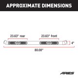 Aries Automotive 4 in. Oval Side Bars S223044 Step Bars, Steel, Black Powdercoated, Gloss, 4.00 Diameter, 80.00 Length, Ford, Pair thumbnail 1