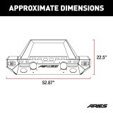 Aries Automotive TrailChaser Front Bumper with Corner and Brush Guards for 2007-2017 WRANGLER, 2018 WRANGLER JK - 2082043 Bumpers, Fabricated, Steel, Black Powdercoated, Textured, Front, Center Section, Guards, Guard, Jeep, Kit thumbnail 8