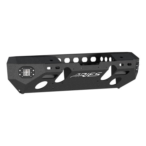 Aries Automotive TrailChaser Front Bumper with Corner Guards and LEDs for 2007-2017 WRANGLER, 2018 WRANGLER JK - 2082057 Bumpers, Fabricated, Steel, Black Powdercoated, Textured, Front, Center Section, Guards, Jeep, Kit