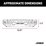 Aries Automotive TrailChaser Front Bumper with Corner Guards and LEDs for 2007-2017 WRANGLER, 2018 WRANGLER JK - 2082057 Bumpers, Fabricated, Steel, Black Powdercoated, Textured, Front, Center Section, Guards, Jeep, Kit thumbnail 4