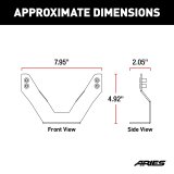 ARIES Automotive License Plate Mounting Brackets 35-0000 Bracket For Bull Bar, 3In, UNIVERSAL thumbnail 5