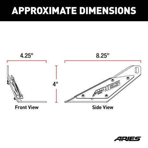 ARIES Automotive Light Mount Brackets 15913 Auxiliary Brackets, Jeep Hood, 97-06 Wrangler TJ thumbnail 2