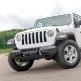 Aries Automotive TrailChaser Front Bumper with Corner Guards for 2020-2024 GLADIATOR, 2018-2024 WRANGLER - 2082070 Bumpers, Fabricated, Steel, Black Powdercoated, Textured, Front, Center Section, Guards, Jeep, Kit thumbnail 2