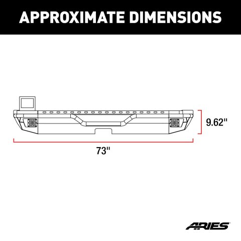 Aries Automotive TrailChaser Rear Bumper with Corner Guards and LEDs for 2018-2025 WRANGLER - 2082081 Bumpers, Fabricated, Steel, Black Powdercoated, Textured, Rear, Center Section, Guards, Jeep, Kit thumbnail 4