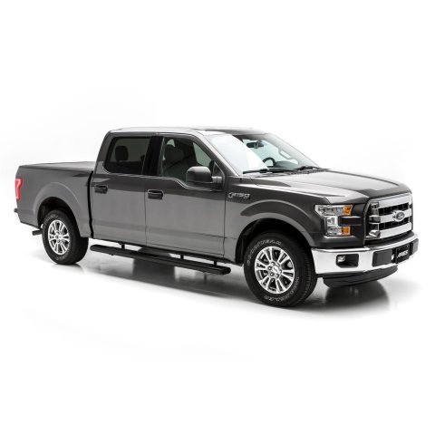 Aries Automotive 6 in. Oval Side Bars 4445027 Step Bars, Aluminum, Black Powdercoated, Gloss, 6.00 Diameter, 91.00 Length, Ford, Pair thumbnail 4