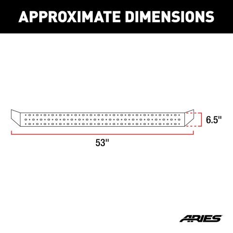 Aries Automotive RidgeStep Running Boards 2055529 Boards, Carbon Steel, Black Powdercoated, Textured, 6 1/2 in. Boards, 53.00 in. Length, Chevrolet, GMC, Pair thumbnail 4