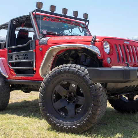 ARIES Automotive - Fender Flares for 2007-2017 WRANGLER, 2018 WRANGLER JK 1500202 Flares, 2007-15 FLAT FENDERS/FRONT/RAW ALUM thumbnail 1