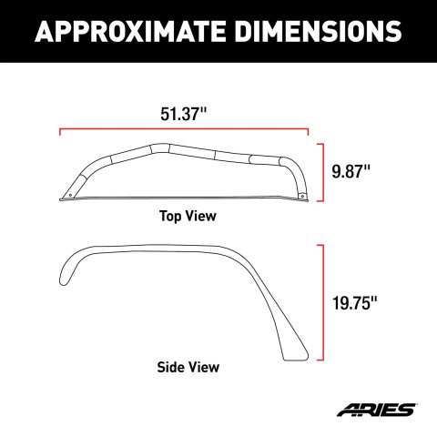 ARIES Automotive - Fender Flares for 2007-2017 WRANGLER, 2018 WRANGLER JK 1500202 Flares, 2007-15 FLAT FENDERS/FRONT/RAW ALUM thumbnail 4