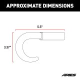ARIES Automotive Tow Hooks and Covers 35-5TOW Bar For Bull Ba R35-5006, 2010-16 CREW CAB 2500/3500, 06-14 MEGA CAB thumbnail 3