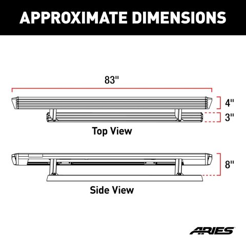 Aries Automotive ActionTrac Powered Running Boards 3048314 Boards, Aluminum, Black Powdercoated, Cab, 87.600 in. Length, Ram, Pair thumbnail 6