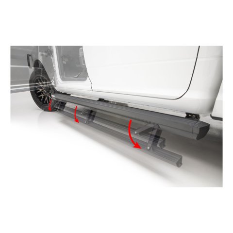 Aries Automotive ActionTrac Powered Running Boards 3048314 Boards, Aluminum, Black Powdercoated, Cab, 87.600 in. Length, Ram, Pair thumbnail 7