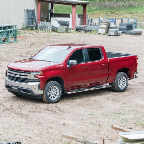 Aries Automotive 4 in. Oval Side Bars S224009-2 Step Bars, Oval, in., Stainless Steel, Polished, Chevy, GMC, Pair