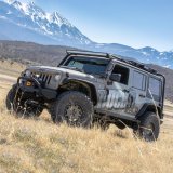 Aries Automotive TrailChaser Front Bumper with Corner and Brush Guards for 2007-2017 WRANGLER, 2018 WRANGLER JK - 2082054 Bumpers, Fabricated, Aluminum, Black Powdercoated, Textured, Front, Center Section, Guards, Guard, Jeep, Kit thumbnail 2