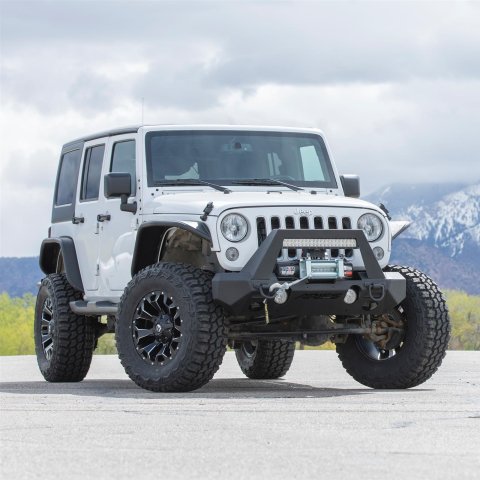 Aries Automotive TrailCrusher Front Bumper Corner Guards for 2020-2025 GLADIATOR, 2007-2025 WRANGLER, 2018 WRANGLER JK - 2081206 Guards, Steel, Black Powdercoated, Textured, Front, Jeep, Pair thumbnail 1