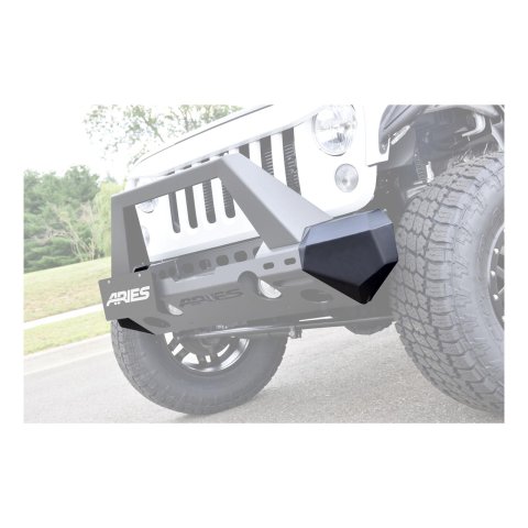 Aries Automotive TrailCrusher Front Bumper Corner Guards for 2020-2025 GLADIATOR, 2007-2025 WRANGLER, 2018 WRANGLER JK - 2081206 Guards, Steel, Black Powdercoated, Textured, Front, Jeep, Pair thumbnail 2