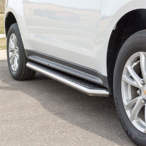 Aries Automotive AeroTread Running Boards for 2018-2024 EQUINOX, TERRAIN - 2051033 Boards, Aluminum/Stainless Steel, Polished, Full Length, 67.00 in. Length, Chevrolet, GMC, Pair thumbnail 2