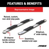 Aries Automotive 4 in. Oval Side Bars for 2019-2025 1500 - S225045-2 Nerf and Step Bars, Ram, Side,4 Stainless, Pair thumbnail 5