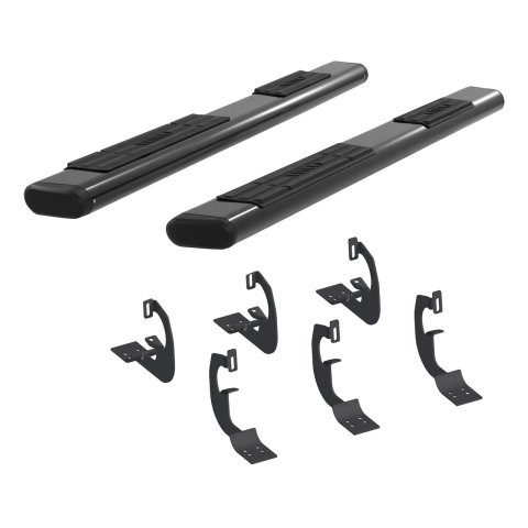 Aries Automotive 6 in. Oval Side Bars for 2002-2008 RAM 1500 - 4445013 Step Bars, Aluminum, Black Powdercoated, Gloss, 6.00 Diameter, 85.00 Length, Dodge, Pair thumbnail 5