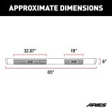 Aries Automotive 6 in. Oval Side Bars 4445031 Step Bars, Oval, Aluminum, Black Powdercoated, Toyota, Pair thumbnail 2