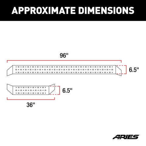 ARIES Automotive Running Boards, Nerf Bars and Rock Sliders C3696 36" AND 96" thumbnail 3