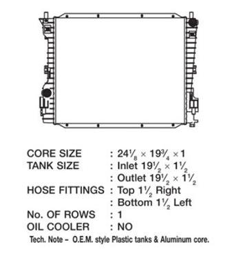 CSF Radiators 3468 Radiator, OE Replacement, Aluminum/Plastic, Natural, Ford, Mustang, Each