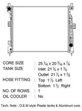 CSF Radiators 3819 Radiator, Aluminum/Plastic, Natural, Crossflow, Upper Driver Side Inlet, Lower Passenger Side Outlet, Dodge, Jeep, Each thumbnail 1