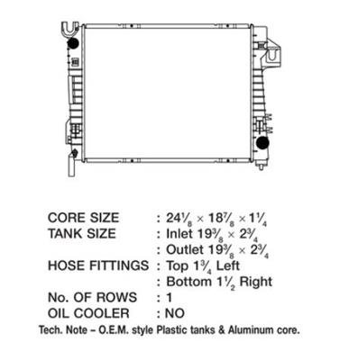 CSF Radiators 3719 Radiator, OE Replacement, Aluminum/Plastic, Natural, Dodge, Ram 1500, Each thumbnail 1