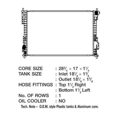CSF Radiators 3743 Radiator, OE Replacement, Aluminum/Plastic, Natural, Ford, Explorer, Police Interceptor, Each thumbnail 1