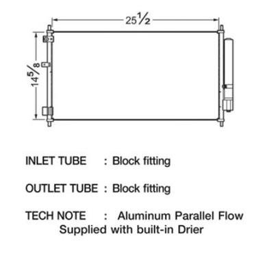 CSF Air Conditioning Condensers 10481 Condenser, Aluminum, Black, for use with Acura®, Each thumbnail 1