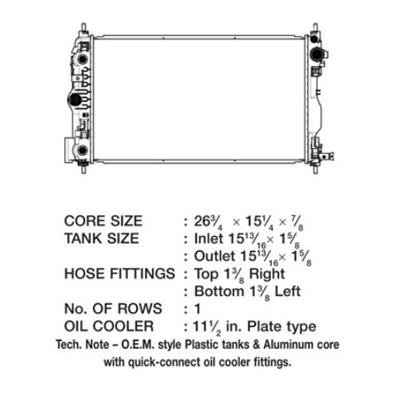 CSF Radiators 3577 Radiator, OE Replacement, Aluminum/Plastic, Natural, Buick, Chevy, Each thumbnail 1