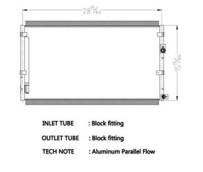 CSF Air Conditioning Condensers 10760 Condenser, Aluminum, Natural, Ford, Each
