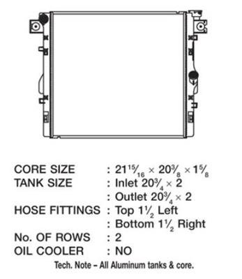 CSF Radiators for 2007-2011 WRANGLER - 3466 Radiator, OE Replacement, Aluminum, Natural, Jeep, JK Wrangler, Each thumbnail 1