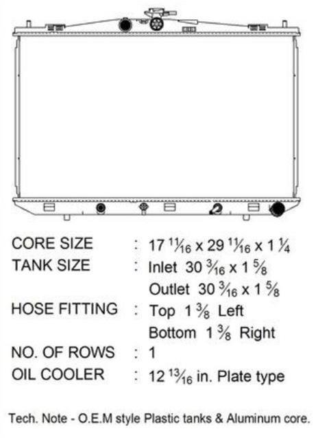 CSF Radiators 3823 Radiator, Aluminum/Plastic, Natural, Downflow, Upper Driver Side Inlet, Lower Passenger Side Outlet, Toyota, Each thumbnail 1