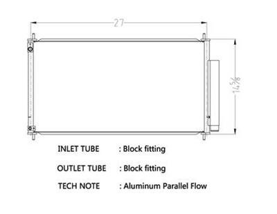 CSF Air Conditioning Condensers for 2012-2014 CIVIC - 10712 Condenser, Aluminum, Black, use on Honda®, Each thumbnail 1
