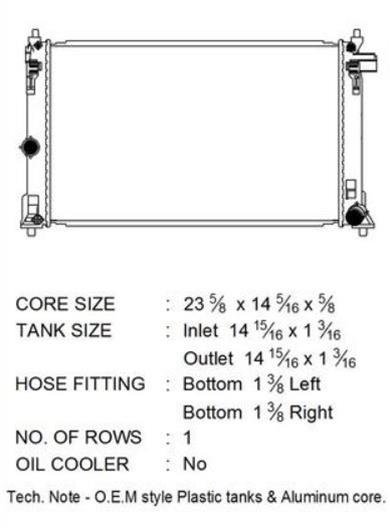 CSF Radiators 3859 Radiator, Aluminum/Plastic, Natural, Crossflow, Lower Driver Side Inlet, Lower Passenger Side Outlet, Toyota, Each thumbnail 3