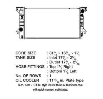 CSF Radiators 3745 Radiator, OE Replacement, Aluminum/Plastic, Natural, Ford, F-150, Each