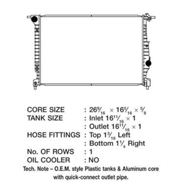 CSF Radiators for 2013-2016 DART - 3591 Radiator, OE Replacement, Aluminum/Plastic, Natural, Dodge, Dart, Each thumbnail 1