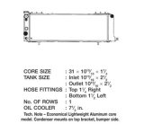 CSF Radiators for 1991-2001 CHEROKEE - 3251 Radiators, Crossflow, Aluminum/Plastic, Natural, Transmission Cooler, Jeep, 2.5L, 4.0L, Each thumbnail 1