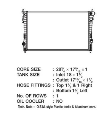 CSF Radiators 3460 Radiator, OE Replacement, Aluminum/Plastic, Natural, Ford, Lincoln, Edge, MKX, Each