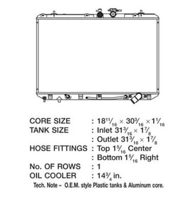 CSF Radiators 3504 Toyota Highlander With Or W/O Tow Pkg thumbnail 1