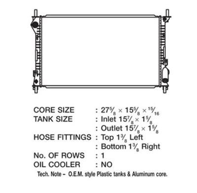 CSF Radiators 3512 Radiator, OE Replacement, Aluminum/Plastic, Natural, Ford, Transit Connect, Each thumbnail 3
