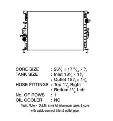CSF Radiators 3707 Radiator, OE Replacement, Aluminum/Plastic, Natural, Land Rover, Volvo, Each thumbnail 1