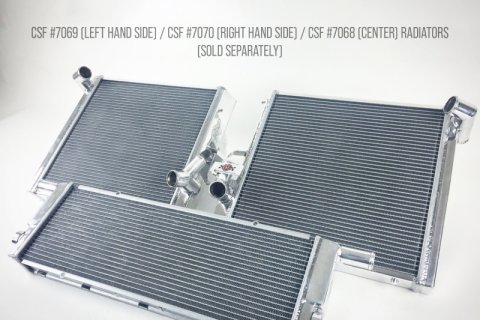 CSF Racing Radiators for 2011-2019 911 - 7069 Radiator, Racing, Aluminum, Polished, Porsche, 911, Turbo, GT3, Boxster, 991, 981, Left Side, Each thumbnail 8