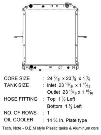 CSF Radiators 3832 Radiator, Aluminum/Plastic, Natural, Downflow, Upper Driver Side Inlet, Lower Driver Side Outlet, Chevy, Isuzu, Each thumbnail 1