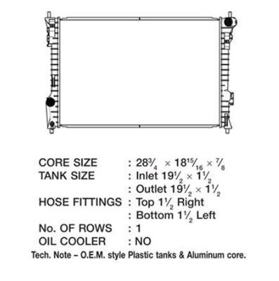 CSF Radiators 3596 Radiator, OE Replacement, Aluminum/Plastic, Natural, Ford, Lincoln, Flex, MKT, Each