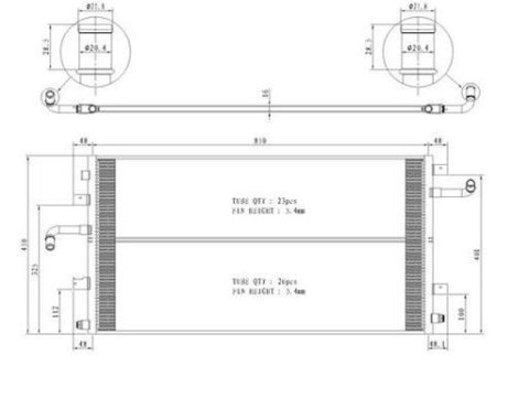 CSF Radiators 3842 Radiator, Auxiliary, Aluminum, Natural, Crossflow, One Row, Chevy, GMC, Each thumbnail 1