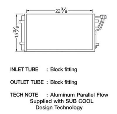 CSF Air Conditioning Condensers for 2007-2010 ELANTRA - 10466 Condenser, Aluminum, Natural, use on Hyundai, Each thumbnail 1