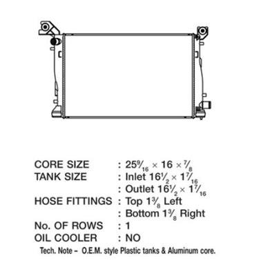 CSF Radiators for 2013-2014 2500, 3500 - 3664 Radiator, OE Replacement, Aluminum/Plastic, Natural, Ram, Cummins, Auxiliary, Each