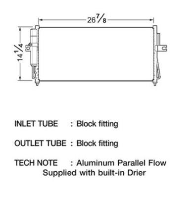CSF Air Conditioning Condensers for 2004 FRONTIER, XTERRA - 10436 Condenser, Aluminum, Natural, Nissan, Each